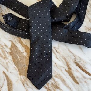 Kenneth Cole Charcoal and Silver Patterned Tie